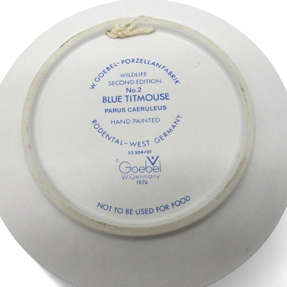 GOEBEL Wildlife PORCELAIN Plates Barn Owl And Titmouse 1970s Germany Vintage - Picture 8 of 11